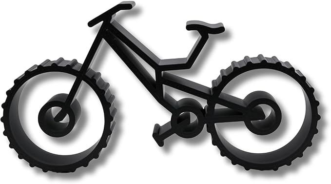 Bicycle & Cyclist Sculpture – Minimalist Decorative Accent for Cycling Enthusiasts & Modern Home Decor | Collectible Design (Downhill Mountain Bike Matte Black)