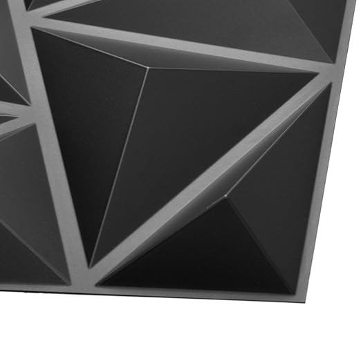 Art3d 3D Wall Panels 20 Pack, 11.8" x 11.8" (19 Sq.ft) PVC Wall Panels, Glue Up Wall Decor for Living Room, Bedroom, Office, Black