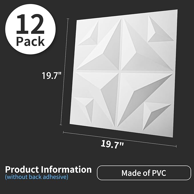 Art3d Decorative 3D Wall Panel, 32 Sq.FT PVC Interior Wall Decor for Living Room, Bedroom, Lobby, Office, Shopping Mall, White