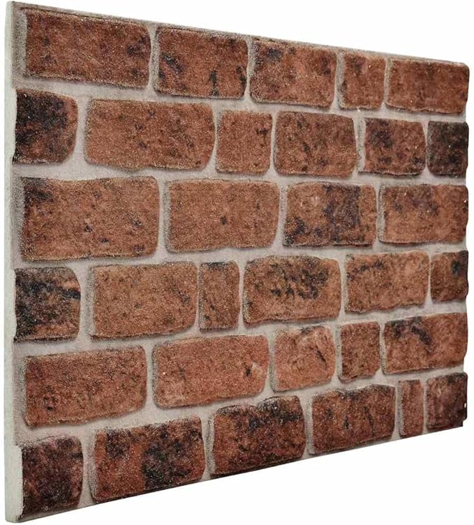 3D Wall Panels with Dark Brown Brick Design 10 pcs EPS 147197