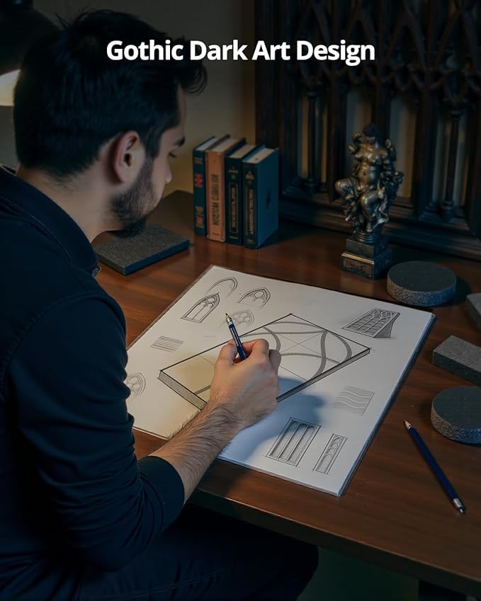 Black Gothic Acoustic Wall Panels, Peel and Stick Self Adhesive Sound Absorbing Tiles for Studio, Walls, Bedroom, 12 Pack, 12" x 12" x 0.4", Decorative Art Panels for Ceiling, Doors, Pared, Home Decor