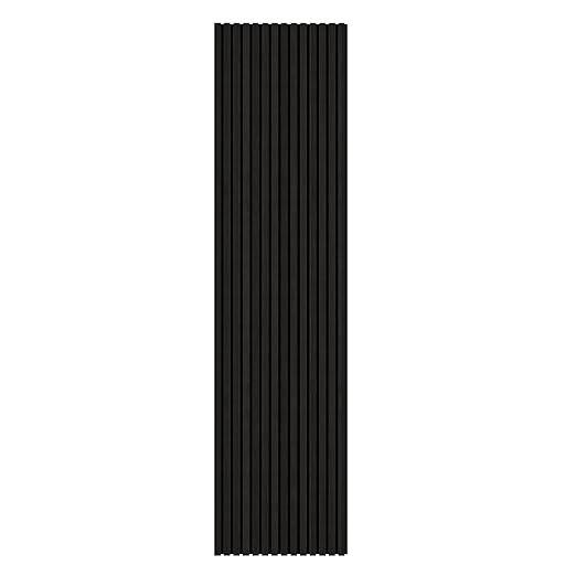 94" L x 24" W Acoustic Wood Wall Paneling, Decorative Sound Proof Panels for Walls and Ceilings, 3D Slat Wood Wall Panels (Set of 10) (Jet Black.)