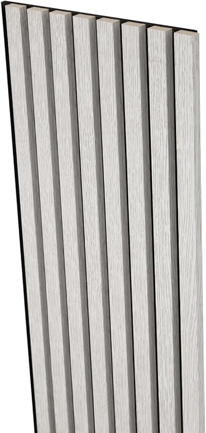 94" x 12.6" 3D Acoustic Slat Wood Wall Panels | Modern Sound-Dampening & Eco-Friendly Design (2-Piece Set) (Arctic Oak)
