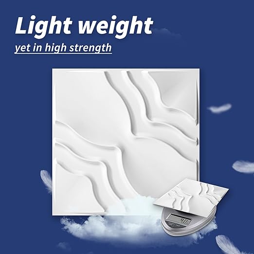 Art3dwallpanels 33 Pack 3D Wall Panel, 2 Different Effects PVC Textured Wall Panels for Interior Wall Décor, 12 x12 Inch Cover 32.Sq.Ft, White