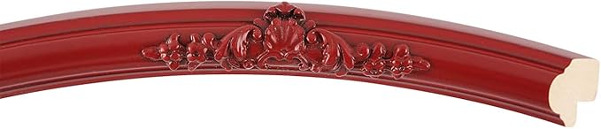 OVALCREST Oval Beveled Wall Mirror for Home Decor - Contessa Style - Holiday Red - 18" x 14"