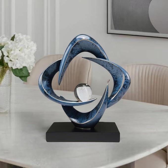 Abstract Sculpture Art Home Decor Accents Modern Decorative Objects for Living Room Shelf Coffee Table TV Stand Cabinet Office Decor Accents (Blue)