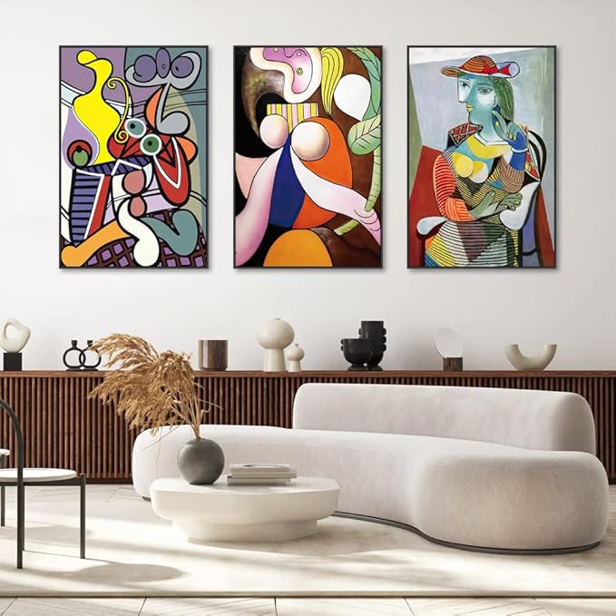 Aesthetic Abstract Canvas Wall Art Large Size 32" X 24" X 3 Pieces Modern Art Framed Decorative Painting Natural Minimalist Posters Prints Living Room Bedroom Bathroom Kitchen Office Wall Decor