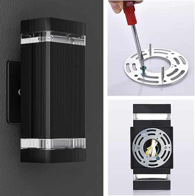 Modern RGB+CCT Outdoor Wall Lights-Dimmable 2700-6500K Up and Down Lights,RGB Color Changing, App & Voice Control, No Hub Required, Exterior Lighting Fixture for House Doorway, Garage, Patio