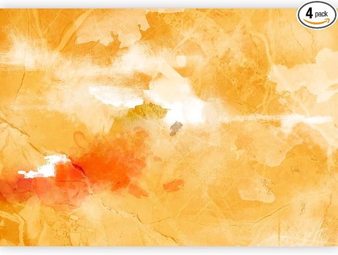 artgeist Wall Mural Abstract 79x55 in - XXL Non-Woven Wallpaper Fleece Wall Decor Photo Print Picture Image Design Home Aquarell Paint Stains Like Painted Orange a-A-0938-a-a
