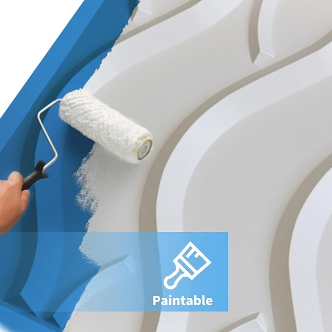 Art3d Decorative 3D Wall Panel, 32 Sq.FT PVC Interior Wall Decor for Living Room, Bedroom, Lobby, Office, Shopping Mall, White