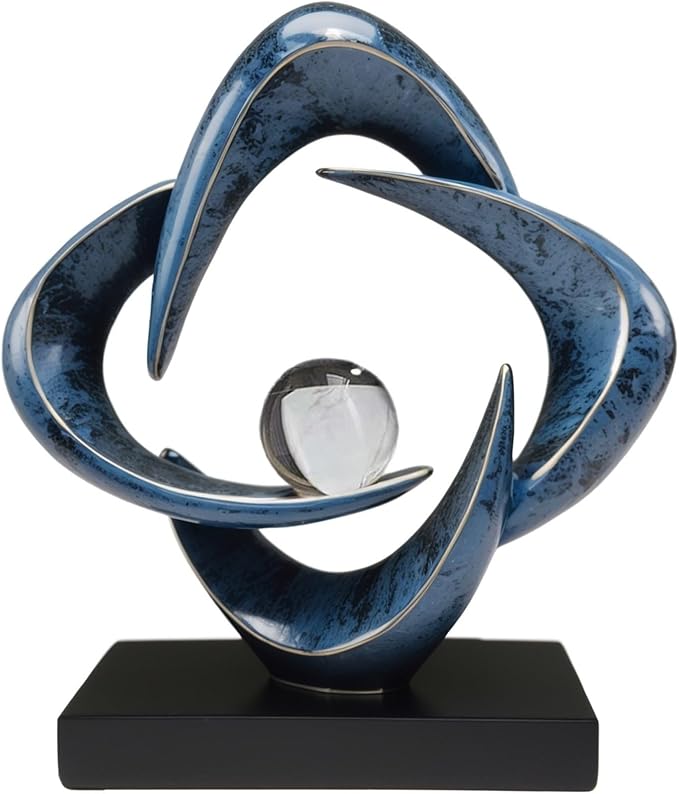 Abstract Sculpture Art Home Decor Accents Modern Decorative Objects for Living Room Shelf Coffee Table TV Stand Cabinet Office Decor Accents (Blue)