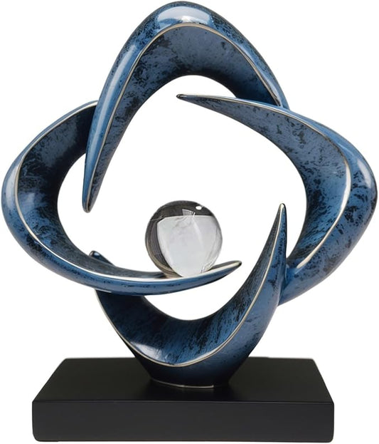 Abstract Sculpture Art Home Decor Accents Modern Decorative Objects for Living Room Shelf Coffee Table TV Stand Cabinet Office Decor Accents (Blue)
