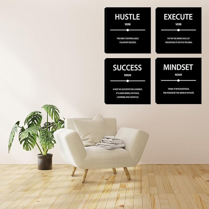 Motivational Canvas Wall Art Inspirational Wall Art Office Wall Decor Positive Quotes Canvas Wall Art Print Motivation Poster Painting Picture Framed Artwork for Home Office Work Dorm Living Room