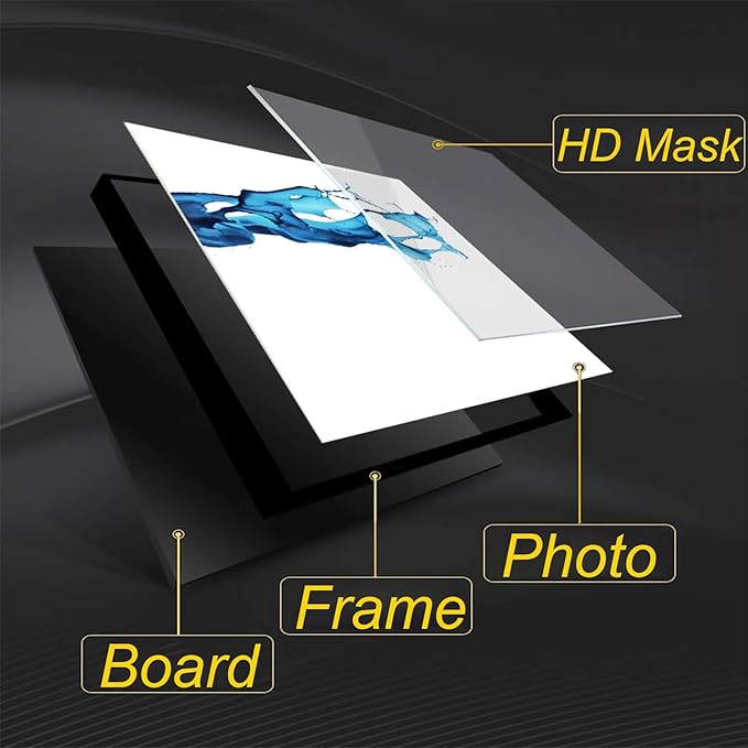 ARTFEB Modern Black Framed Wall Art, 3 Pieces Abstract Blue and White Painting Wall Art for Living Room Decor,Canvas Print Artwork Set for Bedroom Office Bathroom Decor,24"x32"x3piece