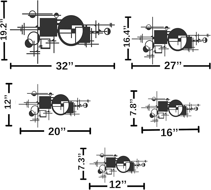 Abstract Metal Wall Decor, Modern Wall Art, Contemporary Home Office Decoration, Unique Geometric Wall Sculpture, Modern Mid Century Hanging, Decor for Living Room, Bedroom, Hallway, Housewarming Gift