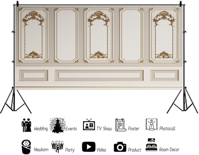 Leyiyi 20x10ft European Style Vintage Room Inside Backdrop European Frame Modern House Classic French Castle Cementery Wall Retro Style Photo Background Cowboy Kids Birthday Portrait Studio Props