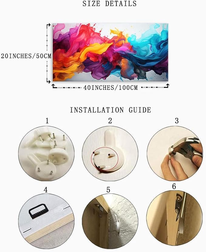 BYXART Abstract Canvas Wall Art for Living Room Colorful Artwork For Bedroom Fantasy Painting Multicolor Prints Picture for Bathroom Home Office Decoration 40L x 20W