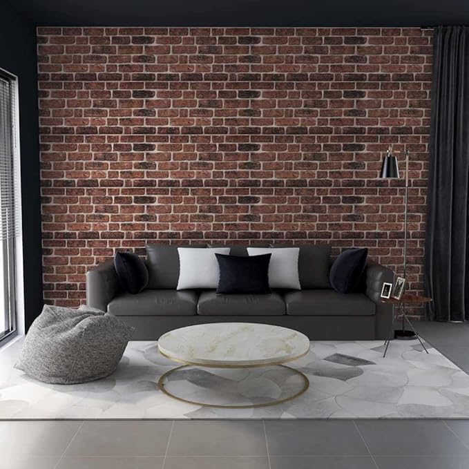3D Wall Panels with Dark Brown Brick Design 10 pcs EPS 147197