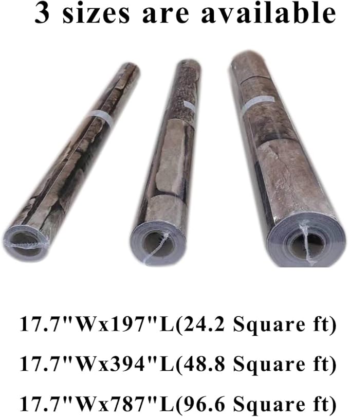 787" Length x 17.7" Width Stone Wallpaper Self-Adhesive Peel and Stick-on Faux Contact Paper Decorative Backsplash Removable Brick Interior Wall Decor Panel for Kitchen Cabinets Bathroom Room