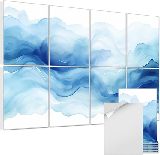 8 pack Art Acoustic Panels with Self-Adhesive,48 x 32Inches Acoustic Wall Art,Better Decorative Sound Proof Panels,Recording Studio/Home/Office Acoustical Treatment,Inks