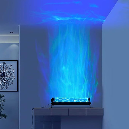 24W RGBW LED Dynamic Wave Wall Light - Flowing Water & Aurora Visual Effects, Color Changing Wall Washer Lamp with Remote,Ideal for Living Room, Bedroom and Home Bar Decor,17inch