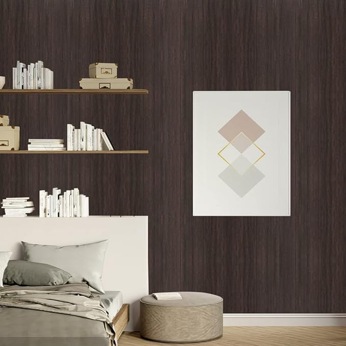 Arthome 17" x393"Peel and Stick Wood Contact Paper Self-Adhesive Brown Walnut Wallpaper,Decorative Vinyl Film for Countertop,Cabinets,Shelf,Drawer Liner,Easy to Clean Removable Wall Covering
