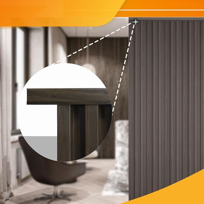 OUZUGIE 8-Pack 57 Inches, WPC Slat Wall Panel Trim,Corner Guard for High Grille (Walnut)