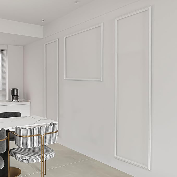 Art3dwallpanels Pre-Cut Wall Molding Set of 3 pcs, Ready-to-Assemble Wainscoting Panels for Interior Wall Décor Living Room Bedroom Accent Wall - Installed with Glue, 3 Frames