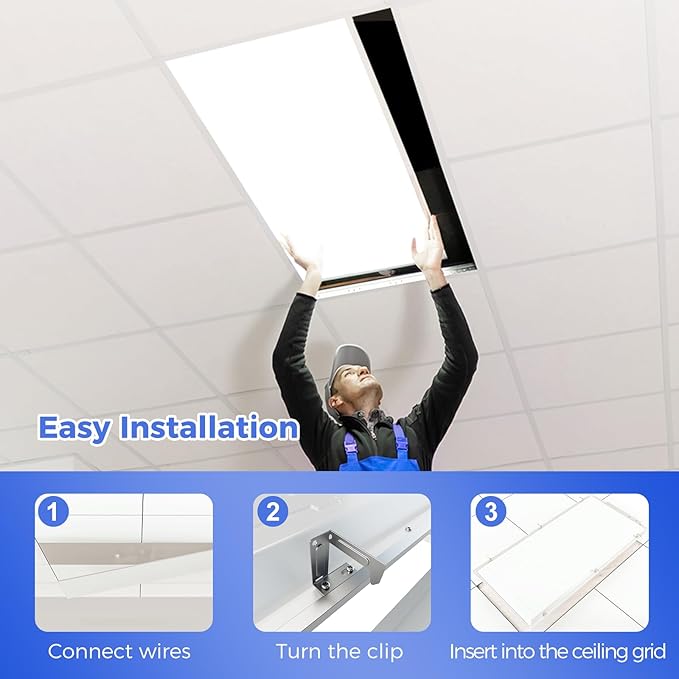 AIKVSXER 4 Pack 2x4 LED Flat Panel Light - Selectable 5 CCT 3000K-6500K & 5 Wattage 30-70W 7700Lm 0-10V Dimmable 2 x 4 led Drop Ceiling Light Fixture 120-277V for Commercial and Home