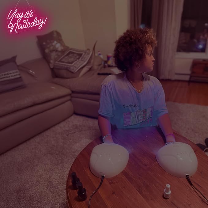 Lucunstar Yay It's Nails Day Neon Sign,Pink Led Light,USB Connectivity Led Neon Sign with Dimming Switch for Home Wall Decor,Girls Room Party Room Decor