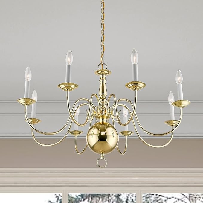 Livex Lighting 5007-07 Williamsburgh 8-Light Chandelier, Bronze, 32" x 32" x 20.5"