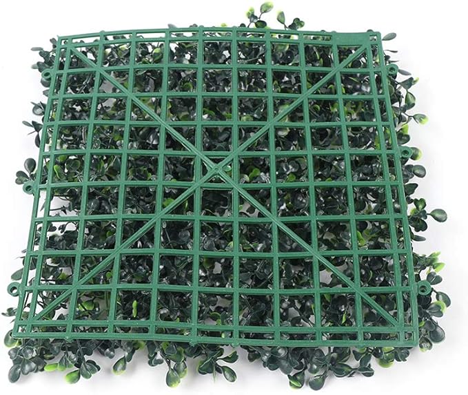 48 PCS Grass Wall Panels, 10"x 10" Artificial Boxwood Hedge Greenery Backdrop Covers, Privacy Hedge Screen for Indoor Outdoor Garden Backyard Fence