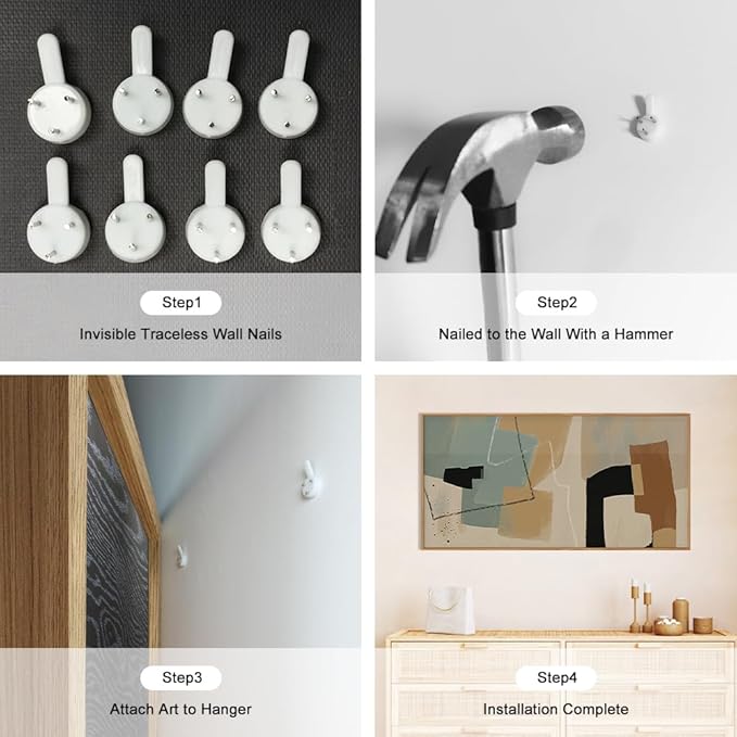 Abstract Neutral Framed Canvas Wall Art Set,Modern Color Block Geometric Wall Decor,Beige Minimalist Line Shape Artwork for Living Room,Bedroom-20 x40