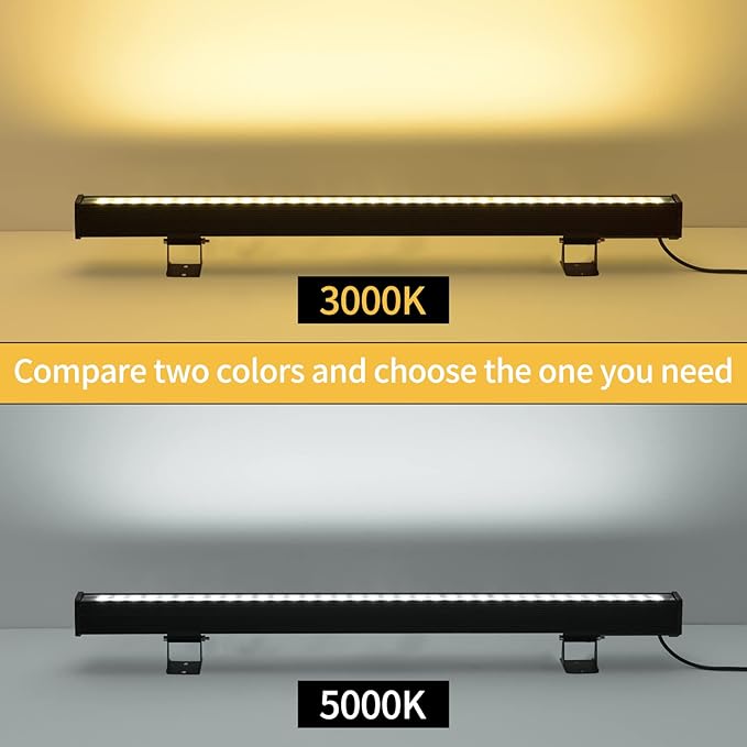 JSN&PC LED Wall Washer Light 36W IP65 Waterproof Black Housing Outdoor Light for Advertising Boards, Billboard,Building Commercial Lighting (Warm White 2800-3000K)