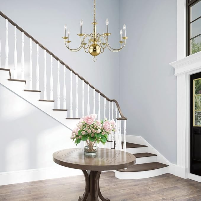 Livex Lighting 5007-07 Williamsburgh 8-Light Chandelier, Bronze, 32" x 32" x 20.5"