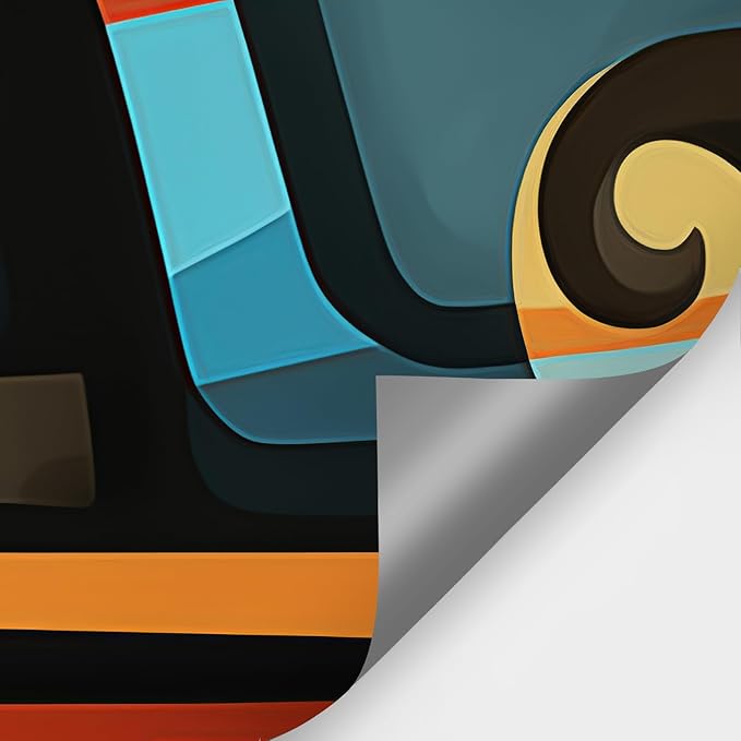 Large Colorful Wall Murals Peel and Stick Orange Blue 3D Mayan Wallpaper 148" W x 98" H Removable Modern Metallic Wall Paper Abstract Art Decor Canvas Home Wall Art for Living Room Background