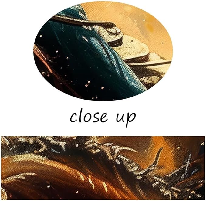 Cowboy Wall Decor for Bedroom Living Room Office Home Decoration Prints Desert Southwestern Pictures Vintage Western Artwork Painting Framed(12L x 16W)