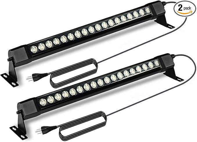 36W LED Wall Washer Light, 2FT 4000K Neutral White Outdoor Wall Washer Light Bar, 120V IP67 Waterproof LED Light Bar for Outdoor, Plug in (2 Pack)