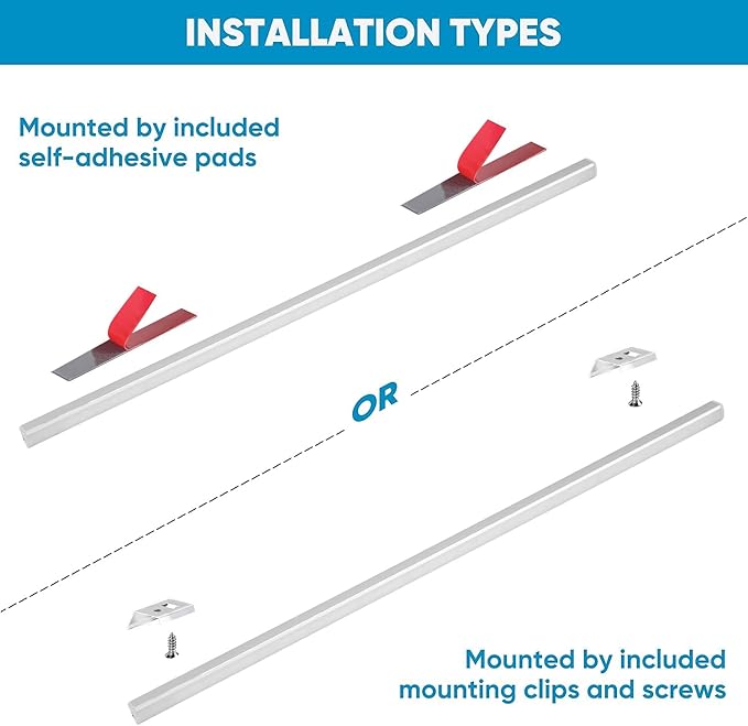 Cefrank V-Shape Under Cabinet Lighting Kit - 4pcs Sleeker 12" Dimmable LED Light Bars for Showcase Shelf Seamless Illumination - 1200lm, 12W - Pure White (6000K)