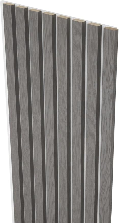 94" x 12.6" 3D Acoustic Slat Wood Wall Panels | Modern Sound-Dampening & Eco-Friendly Design (2-Piece Set) (Silverwood Gray)