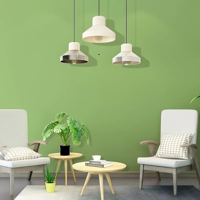 17.51inx118in Green Wallpaper Peel and Stick Wallpaper Removable Self Adhesive Modern Green Contact Paper for Cabinets Bedroom Bathroom Vinyl Wrap Matte Textured Waterproof Wall Paper DIY Decorative