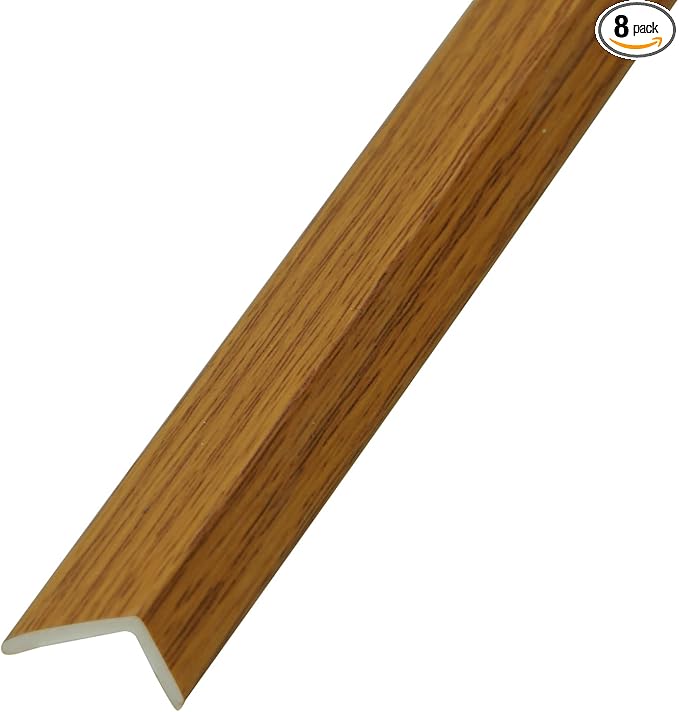 OUZUGIE 8-Pack 57 Inches, WPC Slat Wall Panel Trim,Corner Guard for Low Grille (Oak)