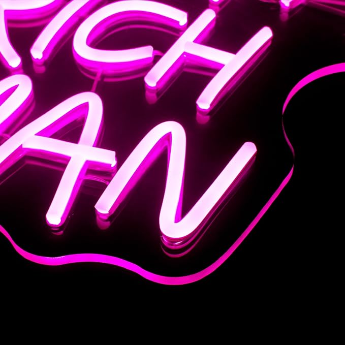 Lucunstar Mom I Am A Rich Man Neon Sign Pink Neon Signs for Wall Decor Pink LED Light for Bedroom Decor USB Connectivity Led Neon Signs for Home Boys Room Man Cave Gifts for Teens
