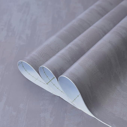 31.5x157inch Extra Wide Light Grey Concrete Wallpaper Peel and Stick Silver Grey Stained Contact Paper Matte Thick Self-adhesive Wall Paper Roll Waterproof Furniture Sticker Modern Industrial Style