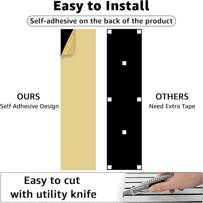 Art3dwallpanels 10 Pack Acoustic Panels, 48" X 12" X 0.43" Soundproof Wall Panels, Self Adhesive High Density Sound Absorbing Acoustic Treatment for Recording Studio, Office, White and Black