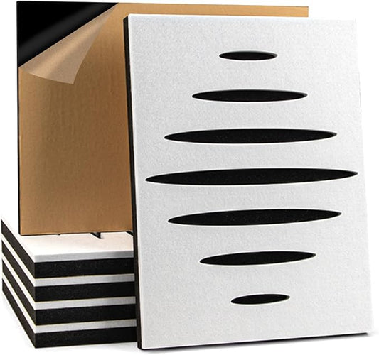 Art3d 6-Pack Self-Adhesive Soundproof Acoustic Panels for Wall, 16 x 12 Inch Wave Design Noise Block with Polyester & Foam for Bedroom Studio Office