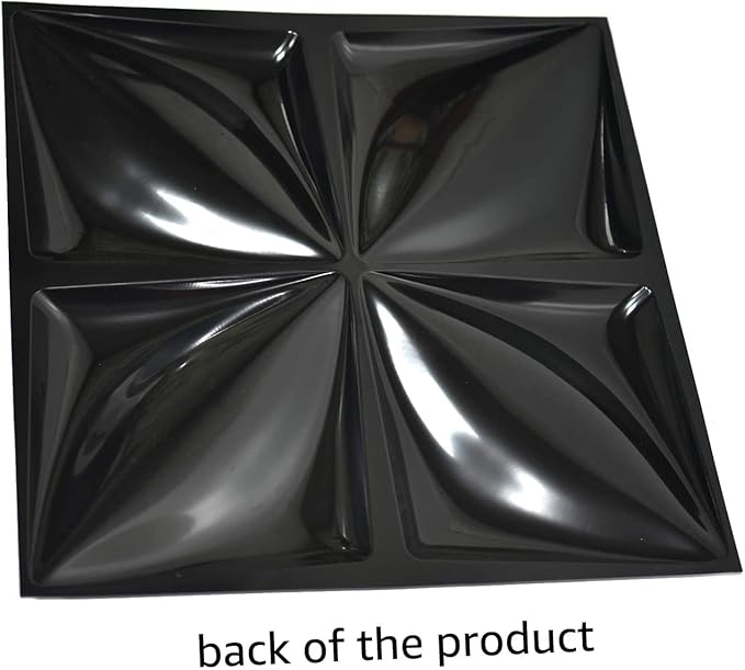 Art3d Matt Black 3D Wall Panel PVC Flower Design Cover 3 Sq Meter, for Interior Wall Décor in Living Room,Bedroom,Lobby,Office,Shopping Mall