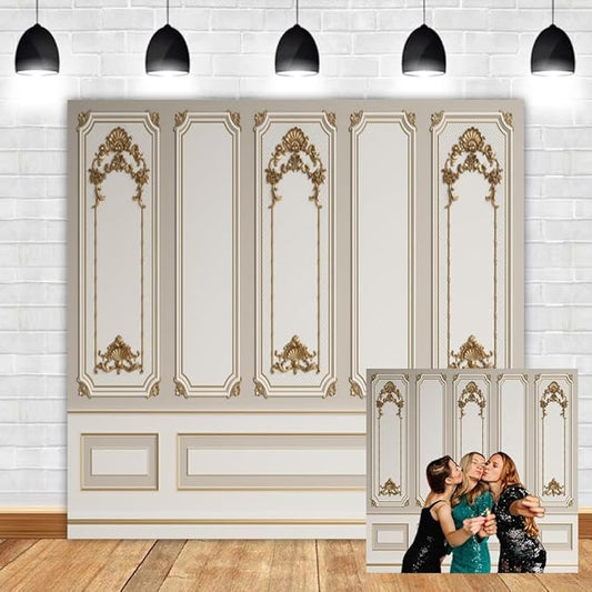 Leyiyi 10x10ft European Style Vintage Room Inside Backdrop European Frame Modern House Classic French Castle Cementery Wall Retro Style Photo Background Cowboy Kids Birthday Portrait Studio Props