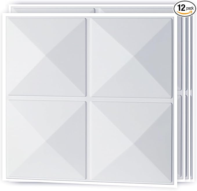 Art3d Decorative 3D Wall Panel, 32 Sq.FT PVC Interior Wall Decor for Living Room, Bedroom, Lobby, Office, Shopping Mall, White