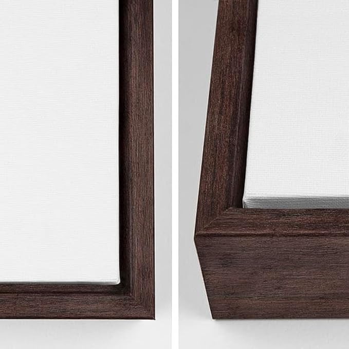 CANVAS ON DEMAND Evening in Paris Walnut Float Framed Canvas Wall Art Print by Marilyn Hageman, Traditional, Home Decor, Street Scene Artwork, Nature Artwork, 20" x30in